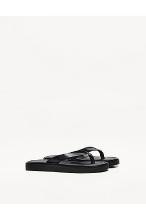 صندل مشکی زنانه پاشنه تخت Bershka - کد 39143346