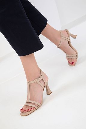 کفش پاشنه بلند کلاسیک بژ زنانه پاشنه نازک SOHO - کد 931887677