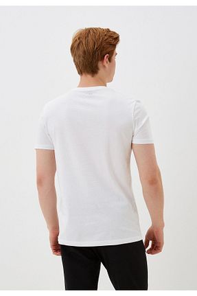 تیشرت سفید مردانه یقه دوچرخه Ncs Jeans - کد 932857587