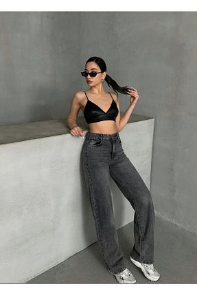 شلوار طوسی زنانه الاستان - ویسکون - پلی استر KENE JEANS - کد 932864738