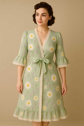 لباس سبز زنانه بافت PEMBİŞ HOMEWEAR - کد 932870992