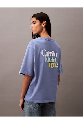 تیشرت آبی زنانه رگولار Calvin Klein - کد 933624812