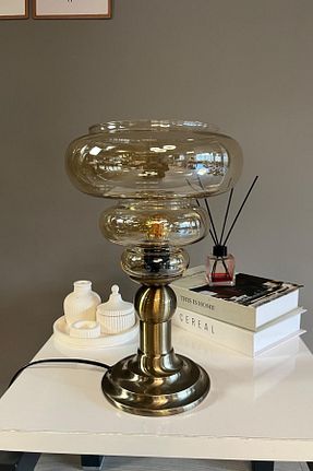 چراغ مطالعه / رومیزی بژ شیشه Bamyum - کد 932876866