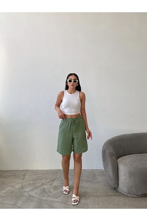 شلوارک و برمودا سبز زنانه کتان Swan Woman - کد 846159461