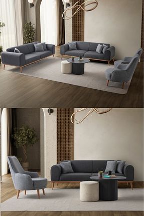 ست مبل طوسی 3+3+1+1 EDSY HOME - کد 842131968
