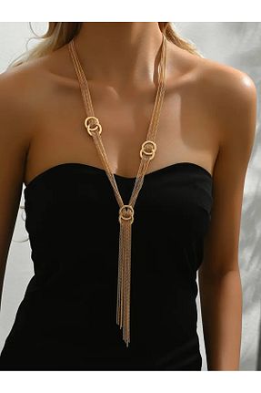 گردنبند استیل ( فولاد ) زرد زنانه byozanyılmaz - کد 932895281