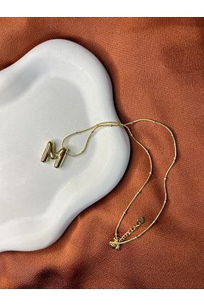 گردنبند استیل ( فولاد ) زرد زنانه استیل ضد زنگ Fam&Co Jewelry - کد 932887152