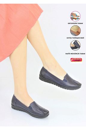 کفش کژوال سرمه ای زنانه چرم خالص DOCKA - کد 710331941