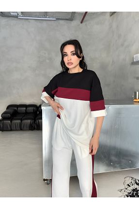 ست بالاتنه و پائین تنه سفید زنانه بافتنی badibadii - کد 932904197