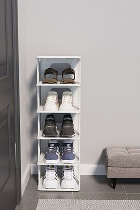 نظم دهنده کفش سفید پلاستیک Omaş Household Product - کد 77271964
