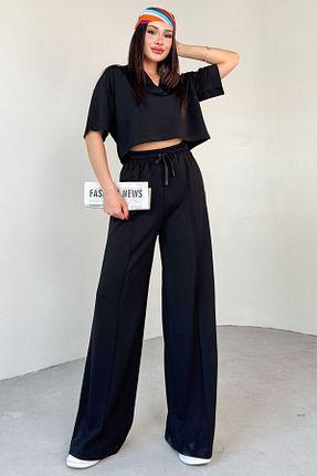 ست بالاتنه و پائین تنه مشکی زنانه رگولار Cappmoda - کد 932925102