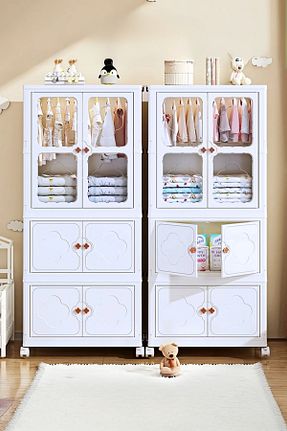 کابینت چند منظوره سفید پلاستیک Evle - کد 932921994