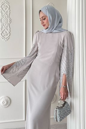 لباس مجلسی حجاب نباتی یقه دوچرخه InStyle - کد 932926955