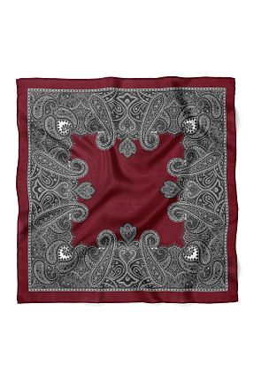 دستمال گردن زرشکی زنانه پلی استر nehir eşarp - کد 882188451