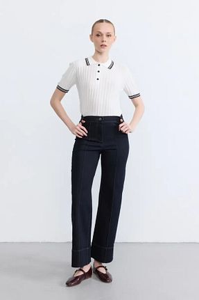 شلوار آبی زنانه الاستین Gusto - کد 927250055
