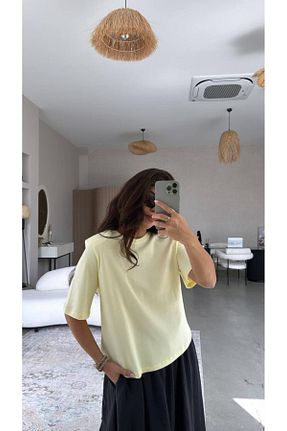 تیشرت سفید زنانه گشاد SAY BUTİK - کد 932940335