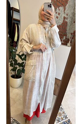 کلاه و ابایا بژ زنانه کتان Ceremony - کد 933615915