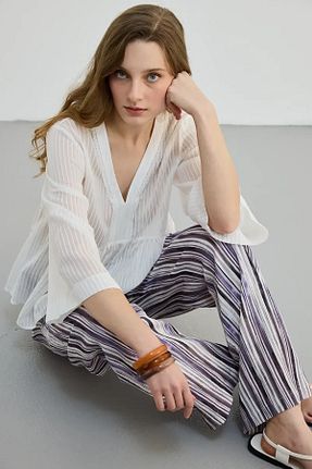 بلوز سفید زنانه ساده Gusto - کد 926026026