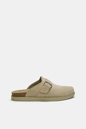 کفش لوفر نباتی مردانه چرم خالص Pull & Bear - کد 898858903