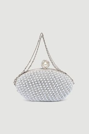 کیف مجلسی سفید زنانه فلزی Gusto - کد 917837500