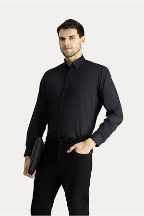 پیراهن مشکی مردانه رگولار Kiğılı - کد 802541432