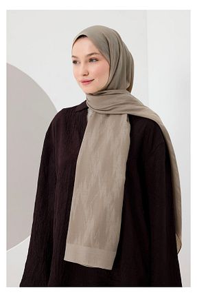 شال قهوه ای زنانه ابریشم Qef - کد 932985065