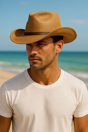 کلاه قهوه ای مردانه حصیر LAGRANZE - کد 932947042