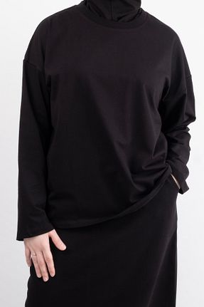 سوئیشرت حجاب مشکی زنانه پنبه ای Vauva - کد 932979906