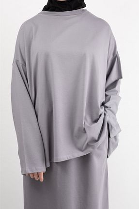 سوئیشرت حجاب طوسی زنانه %100 پنبه Vauva - کد 932947386