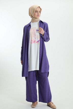 ست بالاتنه و پائین تنه حجاب بنفش زنانه سایز بزرگ Setrms - کد 932983791