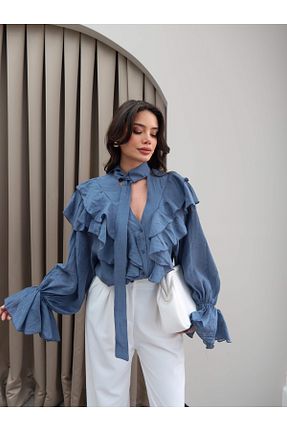 پیراهن سرمه ای زنانه اورسایز ESRAHELVACI - کد 932944992