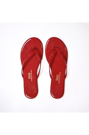 دمپائی قرمز زنانه چرم مصنوعی Tkees - کد 886563377