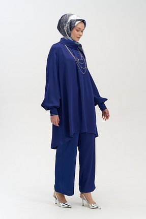 ست بالاتنه و پائین تنه حجاب سرمه ای اورسایز Setrms - کد 932987272