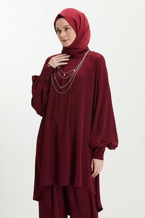 ست بالاتنه و پائین تنه حجاب زرشکی زنانه رگولار Setrms - کد 932987189