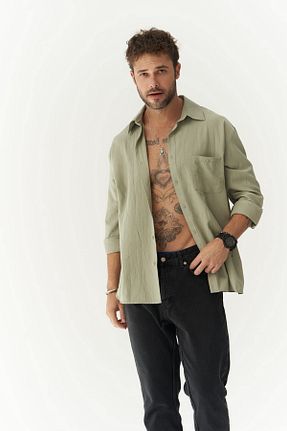 پیراهن سبز مردانه رگولار MAİ COLLECTİON - کد 843231909