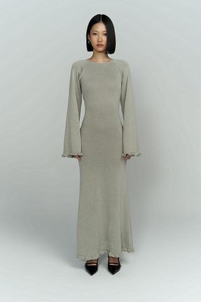 لباس طوسی زنانه تریکو BOHEMAİ - کد 817875673