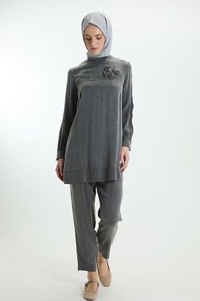 ست بالاتنه و پائین تنه حجاب طوسی زنانه رگولار Setrms - کد 932987707