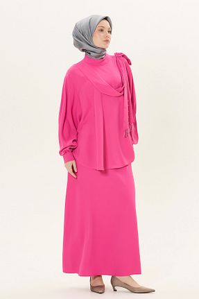 ست بالاتنه و پائین تنه حجاب صورتی زنانه رگولار Setrms - کد 932988346