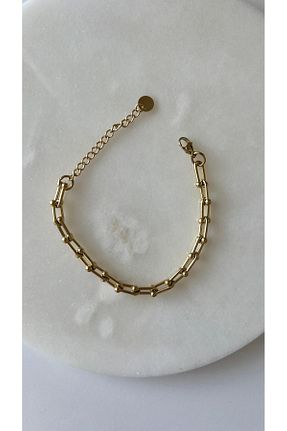 دستبند استیل (فولاد) زرد زنانه استیل ضد زنگ rimeaccessories - کد 901175684