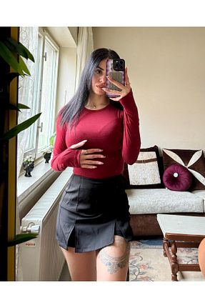 بادی زرشکی زنانه یقه ایستاده Butik - کد 905354945