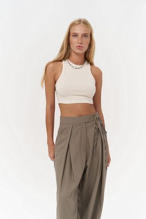 بلوز بژ زنانه ساده MAİ COLLECTİON - کد 861872810
