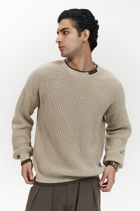 پلیور بژ مردانه ساده MAİ COLLECTİON - کد 873976019