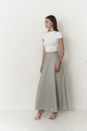 دامن طوسی زنانه پنبه ای MAİ COLLECTİON - کد 832990325