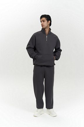 ست گرمکن طوسی مردانه پنبه ای MAİ COLLECTİON - کد 874249254