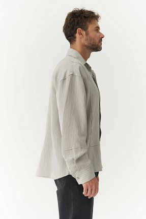 پیراهن طوسی مردانه رگولار MAİ COLLECTİON - کد 843266763