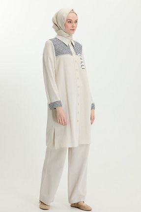 ست بالاتنه و پائین تنه حجاب بژ اورسایز Setrms - کد 932987661