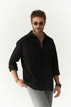 پیراهن مشکی مردانه رگولار MAİ COLLECTİON - کد 843231276