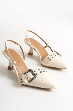 کفش پاشنه بلند کلاسیک بژ زنانه پلی اورتان MARSEDO - کد 932993755