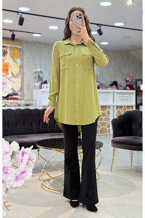 پیراهن سبز زنانه رگولار Magazin - کد 933050929