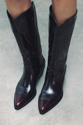 چکمه زرشکی زنانه پاشنه کوتاه (1 - 4 سانتی متر) Butik - کد 933051334